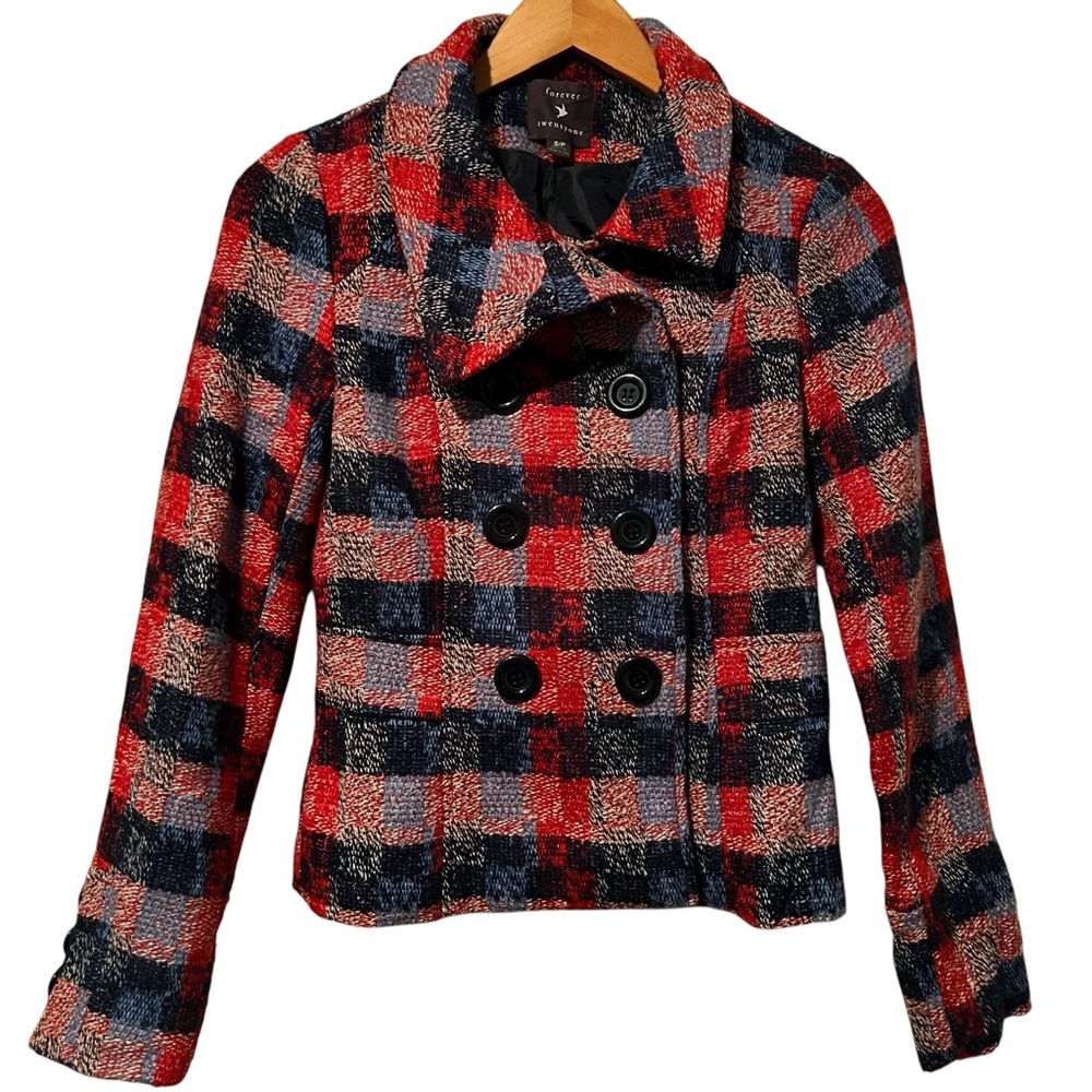 Forever 21  Red White Blue Pea Coat Size S/P